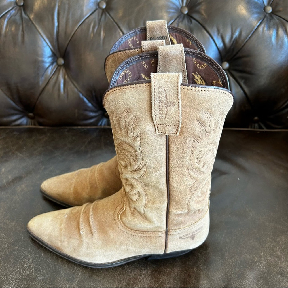 Ranchero Men’s Tan Suede Western Boots size 8.5